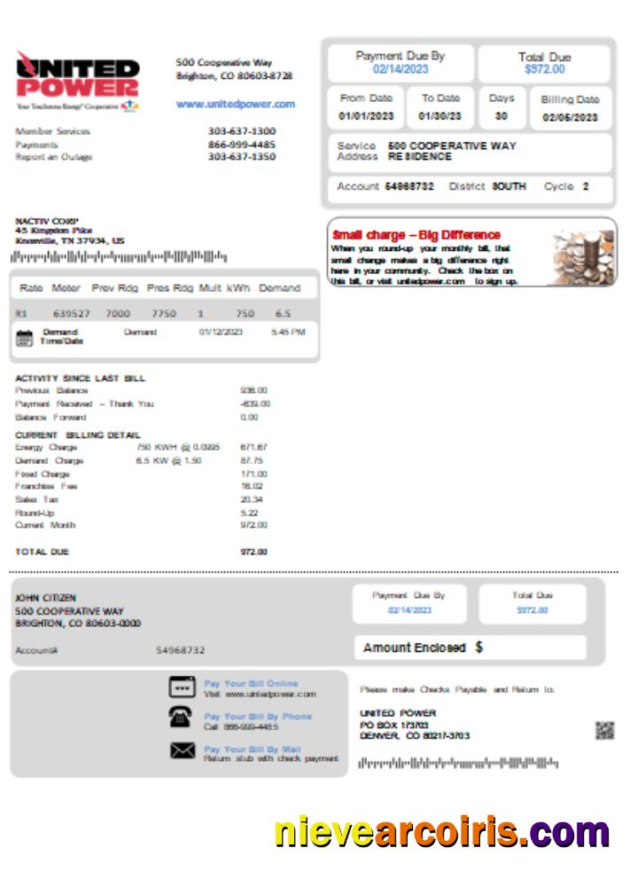 Colorado United Power utility business bill